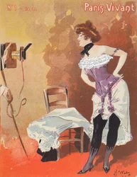 Žena fotografovaná v korzetu, karikatura pro „Paris-Vivant“, 1901